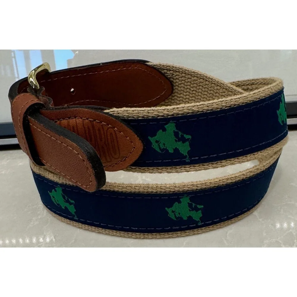 Shelter Island New York - Zep-Pro Leather Canvas Belt - Size 30 - NEVER WORN
